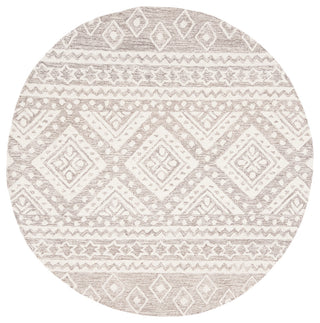 Safavieh Micro-Loop Collection MLP501 Rug, Grey/Ivory, 5' Round