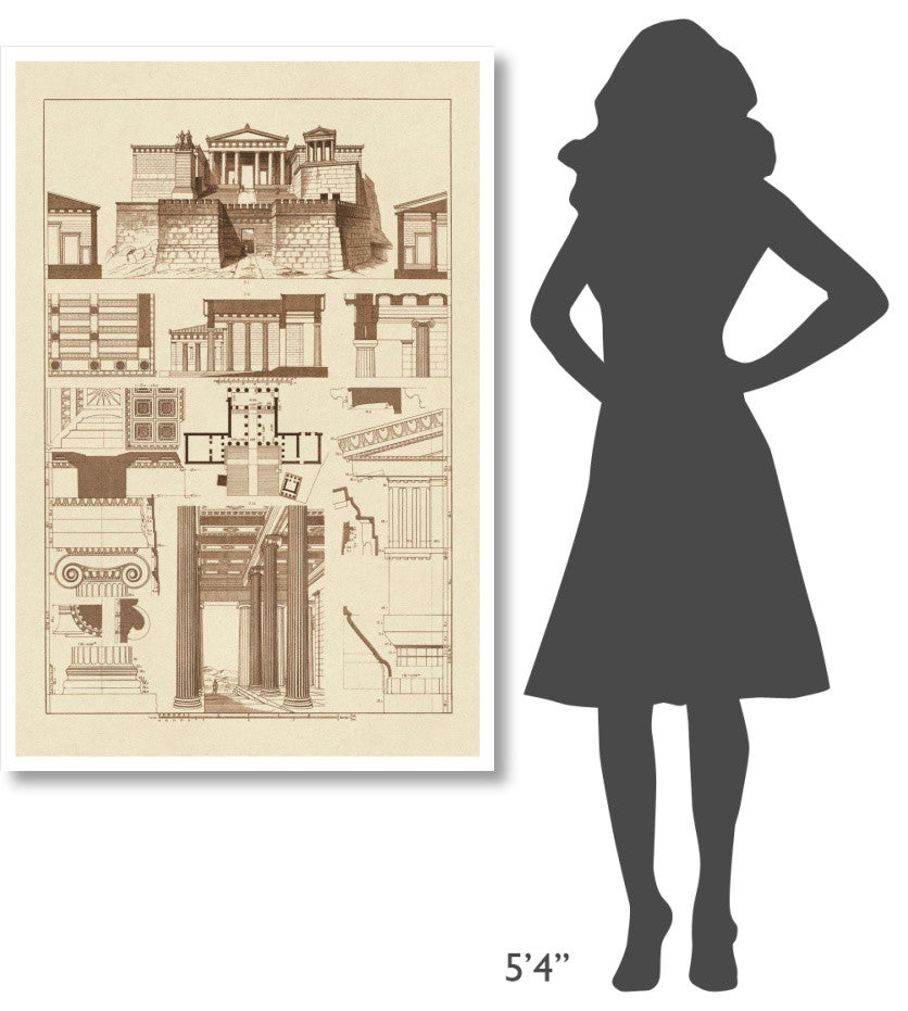 "The Propylaea of the Acropolis at Athens" Paper Print by J. Buhlmann, 34"x50"