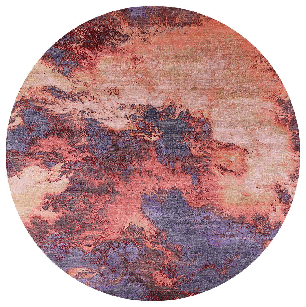 Ahgly Company Indoor Round Mid-Century Modern Area Rugs, 4' Round