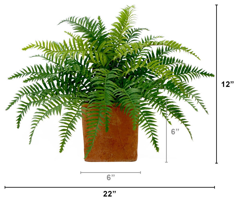 22in. Artificial Fern Plant in Decorative Planter
