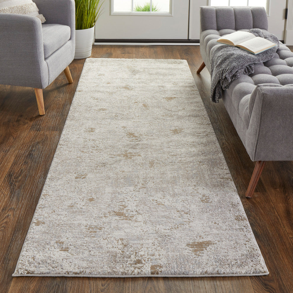 Weave & Wander Kayden Rug, Ivory/Gray, 2'-10" X 7'-10"