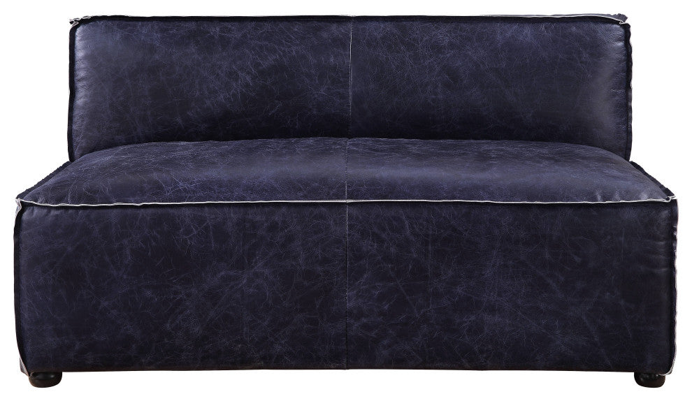 Birdie Modular Armless Loveseat, Vintage Blue