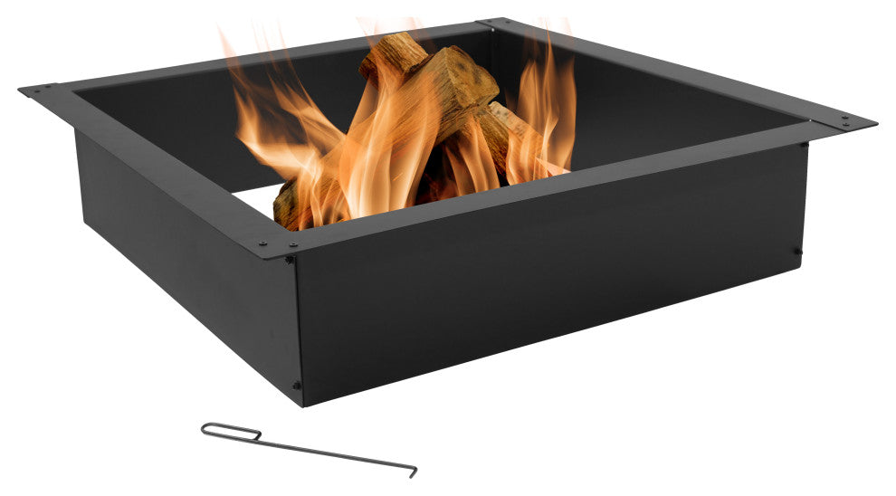 Sunnydaze Square Heavy-Duty Fire Pit Rim Liner, 36" Square Inside Dimension