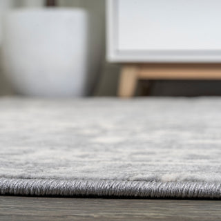 Modern Persian Medallion Light Gray/Ivory 5' Round Area Rug