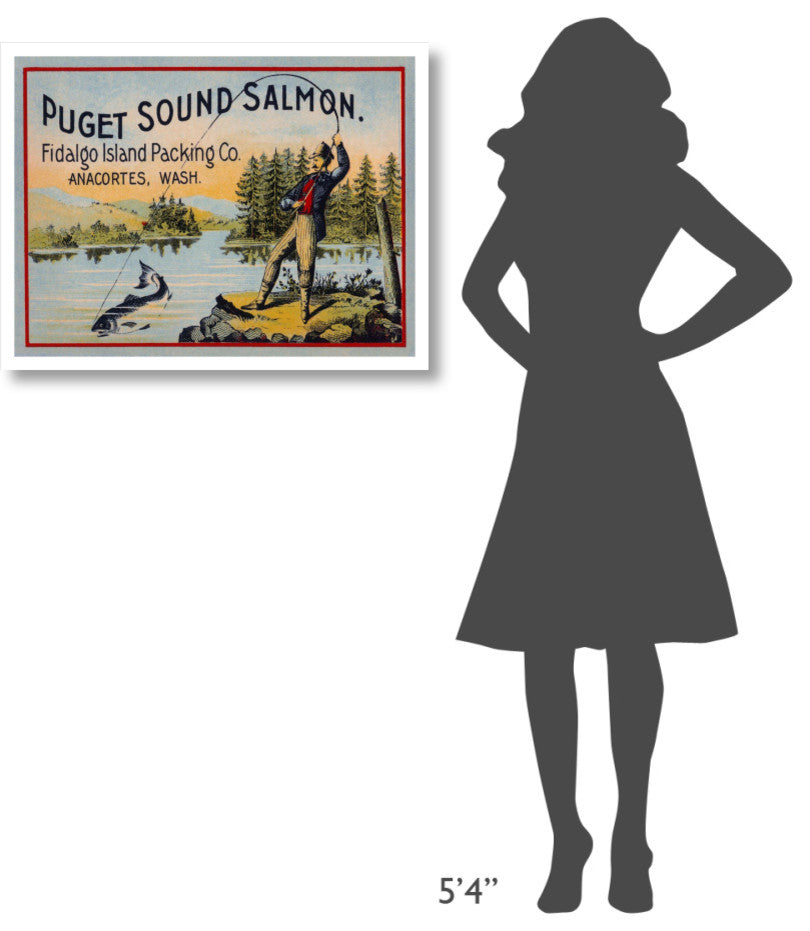 "Puget Sound Salmon - On the Fly" Digital Paper Print by Retrolabel, 32"x25"