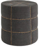 Dark Gray Ottoman With Metal Detailing