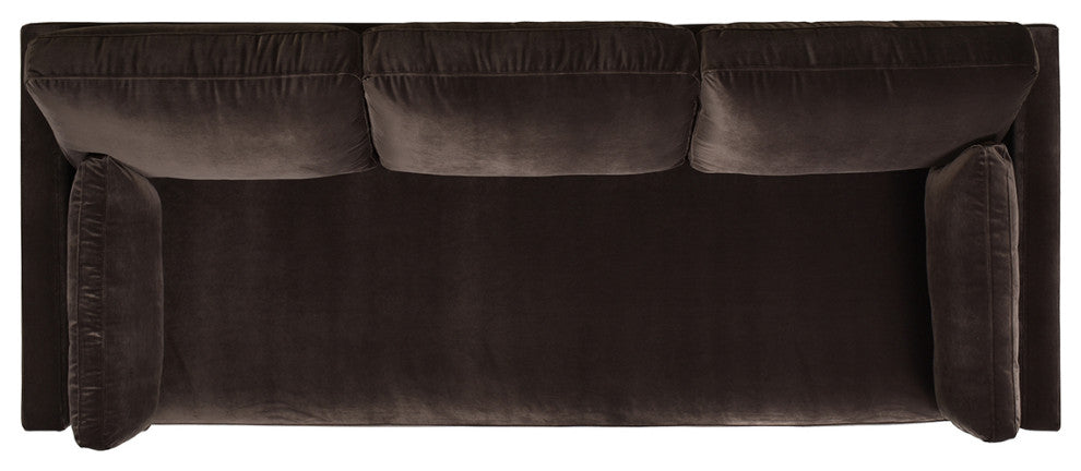 Knox 84" Modern Farmhouse Sofa, Deep Brown Performance Velvet
