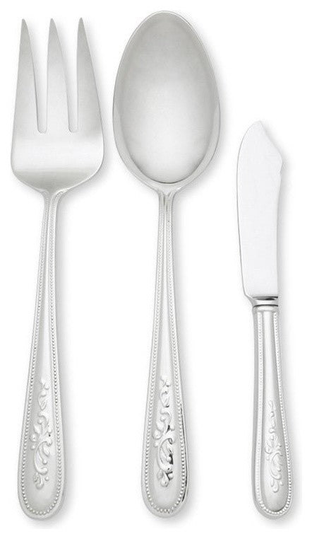 Lenox Opal Innocence Stainless Steel 3 Piece Flatware Serve Set