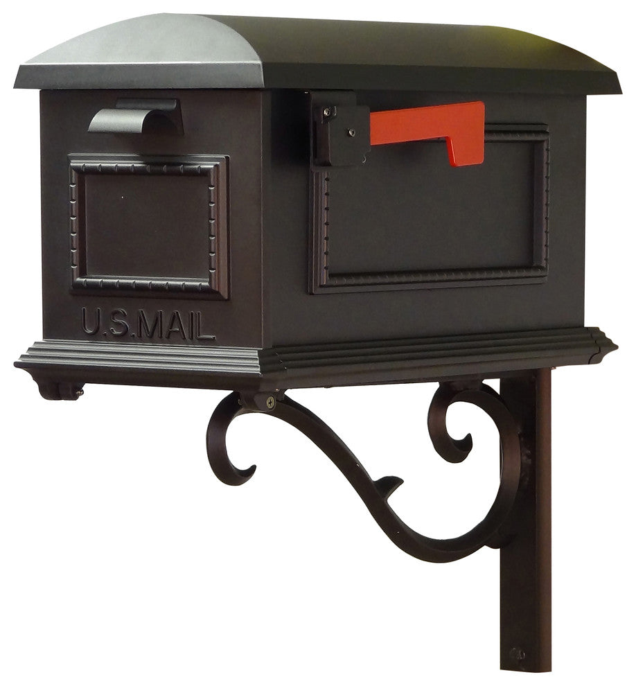 Traditional Curbside Mailbox With Sorrento Front Single Mailbox Mounting Bracket