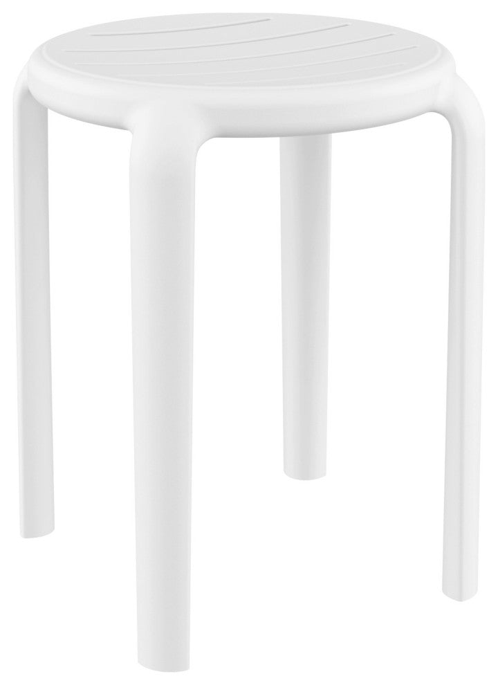 Tom Resin Dining Stool, Set of 2, Black, White