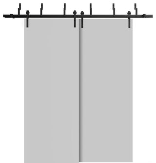 Sliding Closet Barn Bypass Doors 84 x 84 | Planum 0010 Matte Grey |  8ft