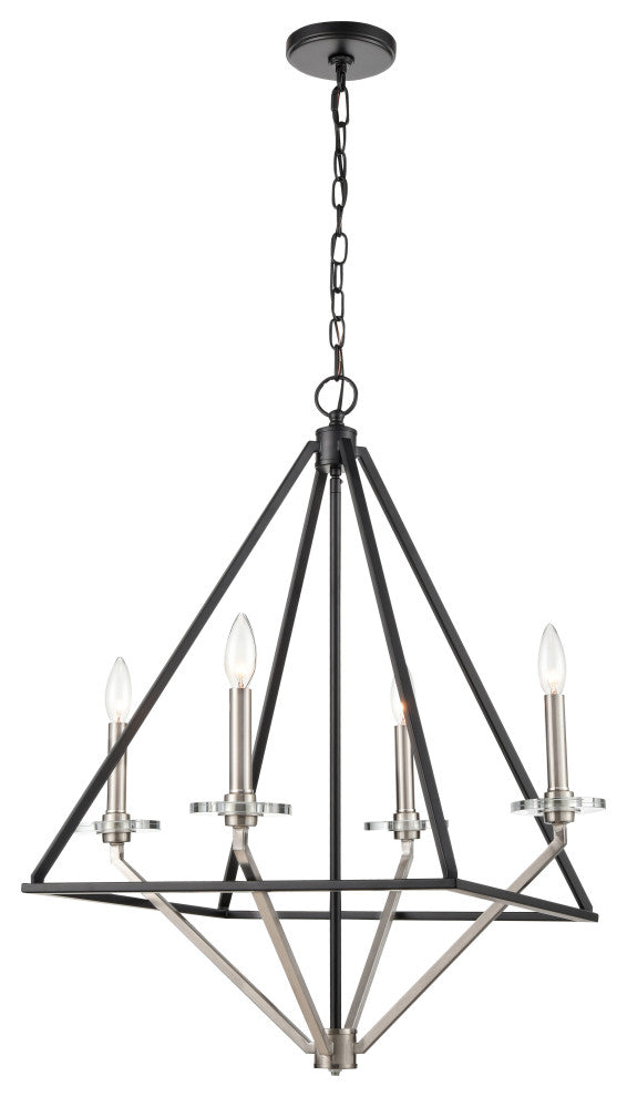 Innovations 331-4CR-BSN-BB-C35-LED 4-Light Chandelier, Black Satin Nickel