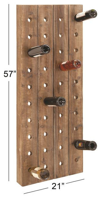 Brown Rustic Wall wine Rack
