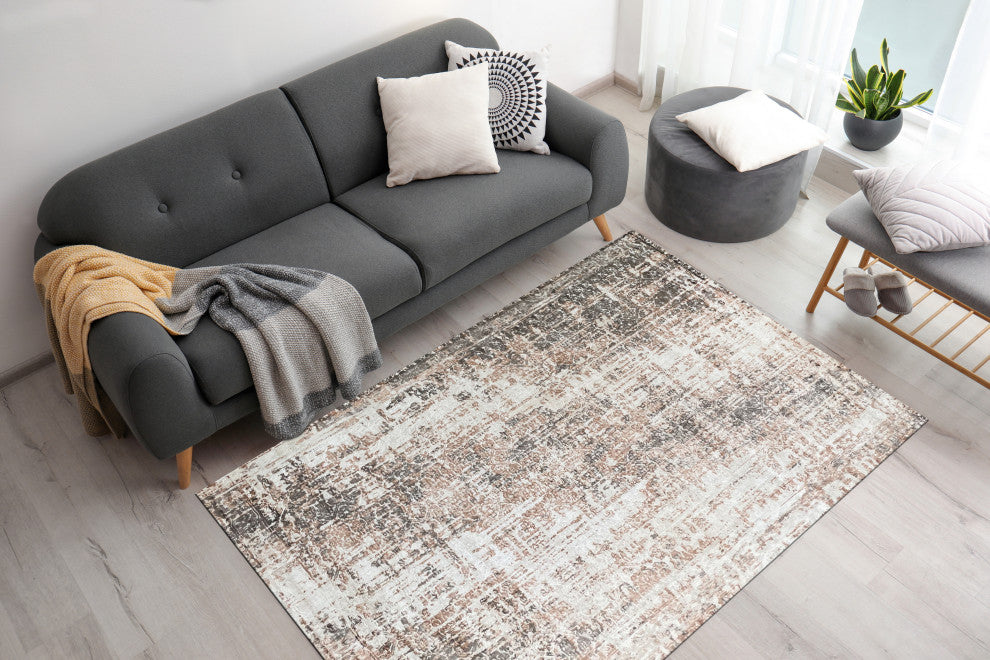 Hand-Knotted Wool Copper Transitional Modern Modern Rug, 7' X 9'