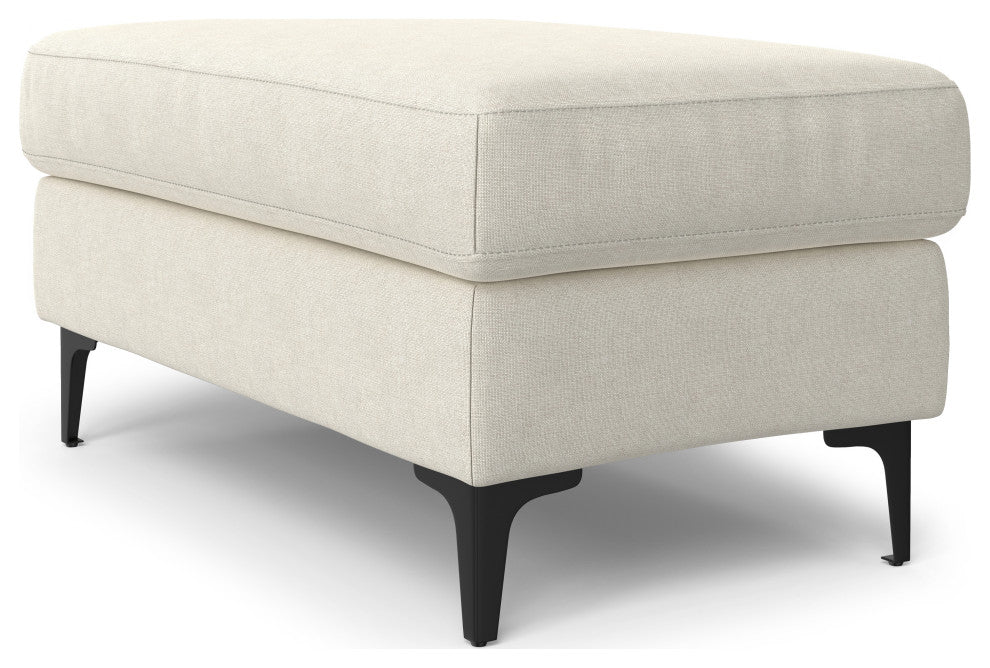 Ava Ottoman in Tightly Woven Performance Fabric , Assembled