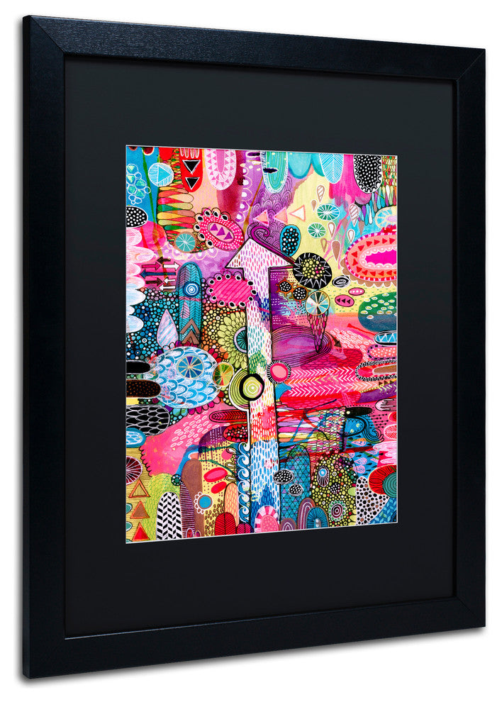 Hello Angel 'Up' Art, Black Frame, Black Mat, 20x16