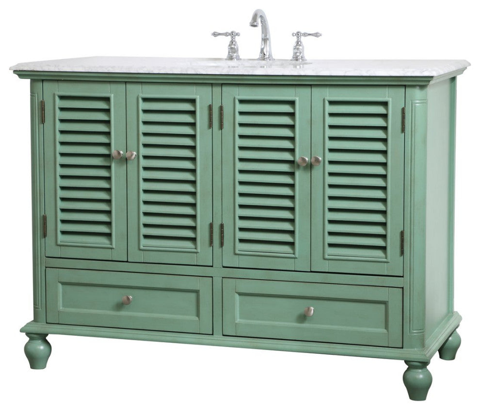 Home Living Single Bathroom Vanity, Vintage Mint, 48"