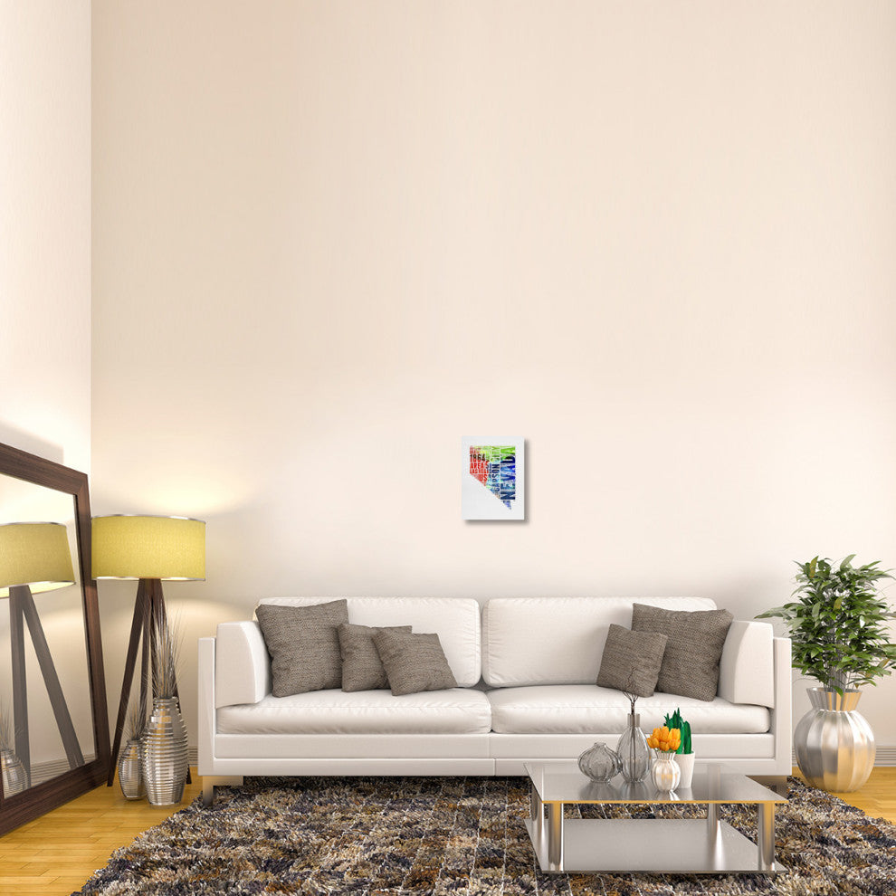 "Nevada Watercolor Word Cloud" Fine Art Print