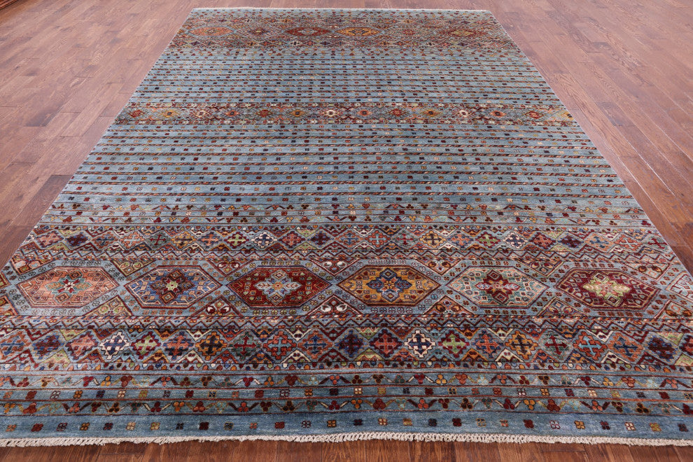 9' 0" X 11' 11" Khorjin Super Kazak Hand Knotted Wool Rug Q7726