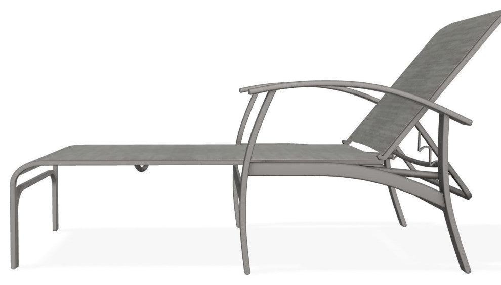 Belle Isle Sling 4-Position Outdoor Chaise Lounge, Sicily/Warm Gray