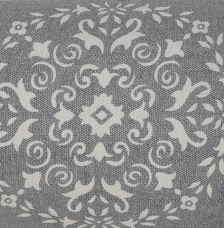 Casual Mandala Medallion Lumbar Pillow with Tufted Border