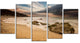 "Exotic Seashore With White Waves" Beach Canvas Wall Art, 5 Panels, 60"x32"