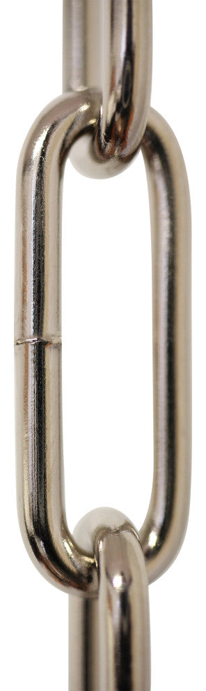 RCH Hardware Steel Standard Link Chandelier Chain, 72 Reel, Polished Nickel, W32