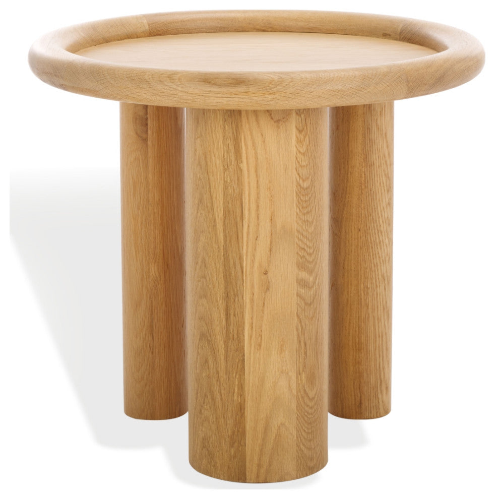 Safavieh Couture Madelynn Round Wood Accent Table, Natural