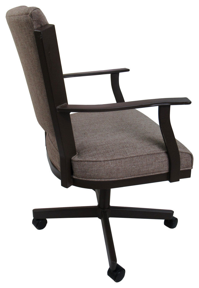 Montana Swivel Metal Dining Caster Chair Reading Base, Basin Beige - Coffee