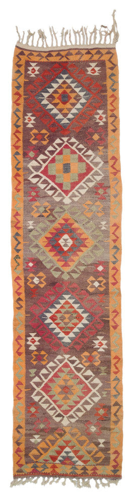 Vintage Turkish Kilim Runner 3' 2" x 12' 6", 38 in. x 150 in.