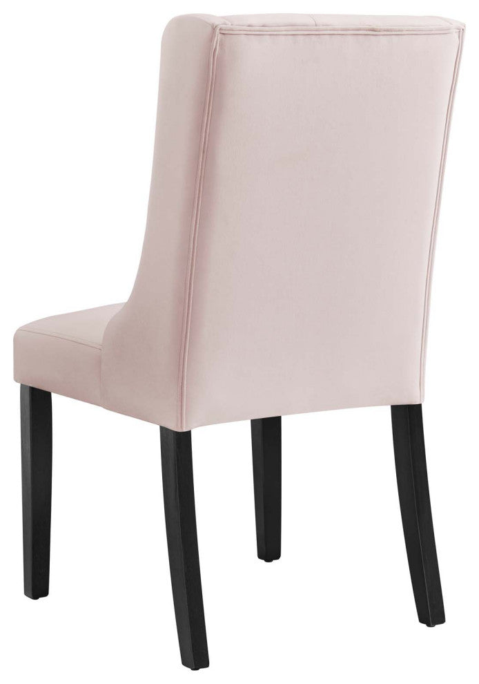 Side Dining Chair, Set of 2, Pink, Velvet, Modern, Cafe Bistro Hospitality
