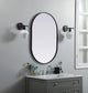 Metal Frame Oval Mirror 24X36 Inch, Black