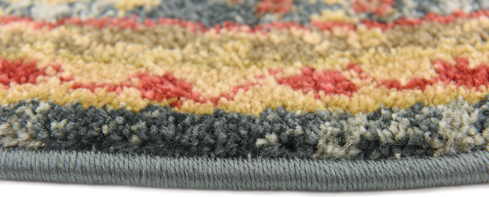 Unique Loom Blue Lincoln Palace 3' 3 x 3' 3 Round Rug