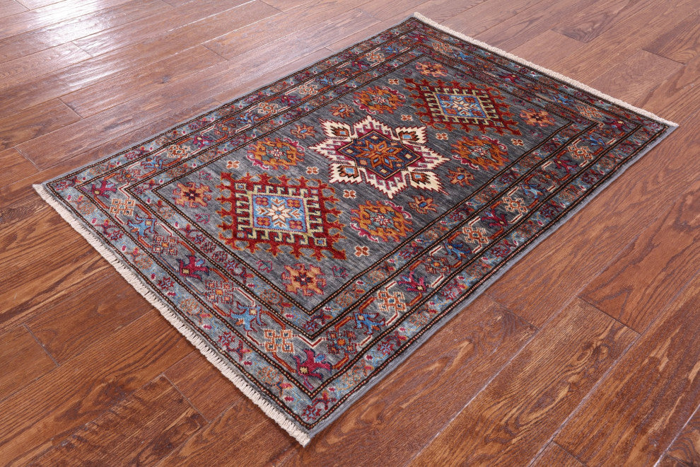 Super Kazak Handmade Wool Rug 2' 9" X 4' 0" Q10652
