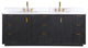 Vinnova Cadiz Bath Vanity, Composite Stone Top, Black, 84", No Mirror
