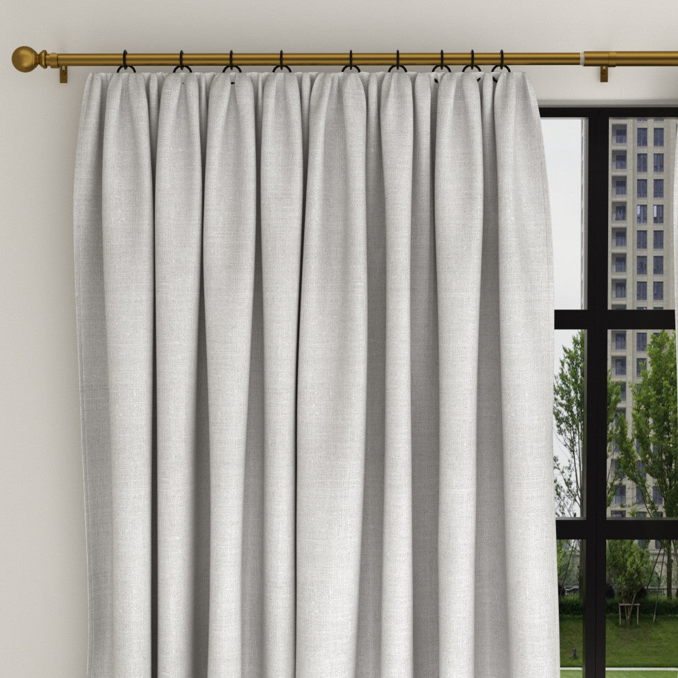Telescopic Drapery Treatment Window Curtain Rod Circular Design Gold,