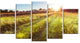 Farm Road in Rural Meadow, Landscape Canvas Art Print, 60"x32", 5 Panels