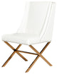 HomeRoots 37" White Leatherette and Rosegold Steel Dining Chair