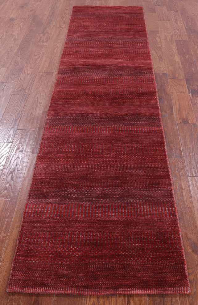 Handmade Savannah Grass Wool and Silk Runner Rug 2' 5" X 10' 3" Q11969