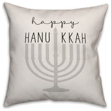Happy Hanukkah Menorah 16"x16" Throw Pillow