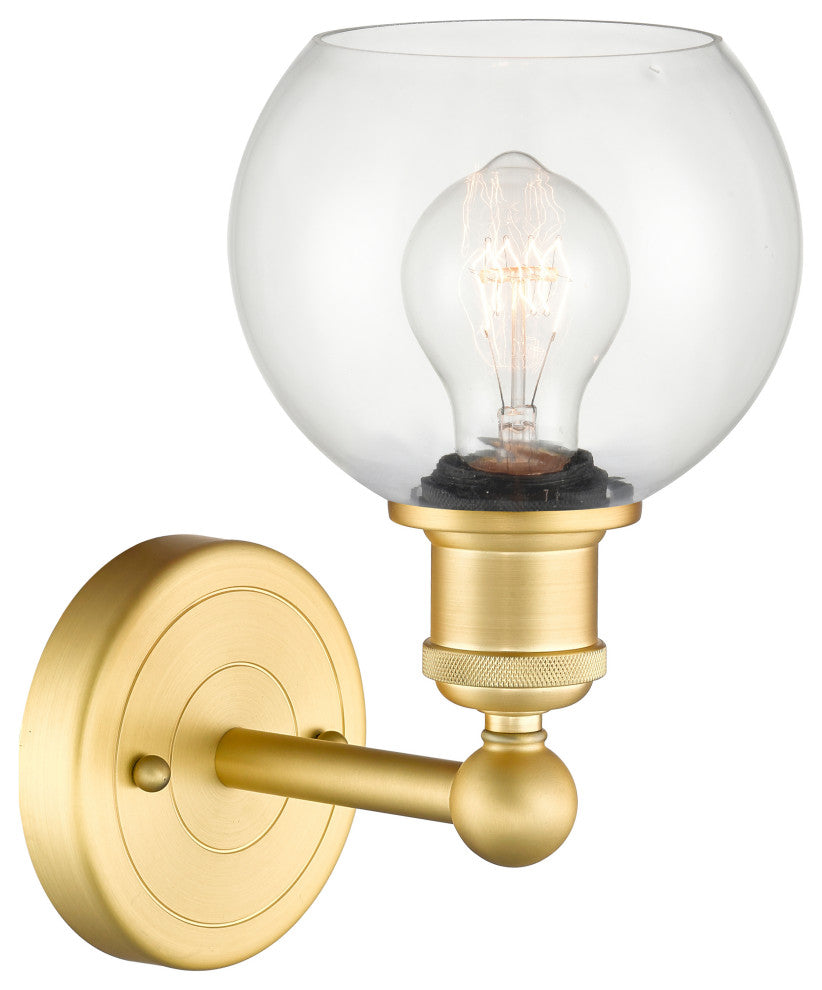 Edison Athens 1-Light 6" Sconce, Satin Gold, Clear