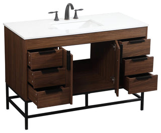 Home Living 22" Modern Walnut-Light Bathroom Vanity