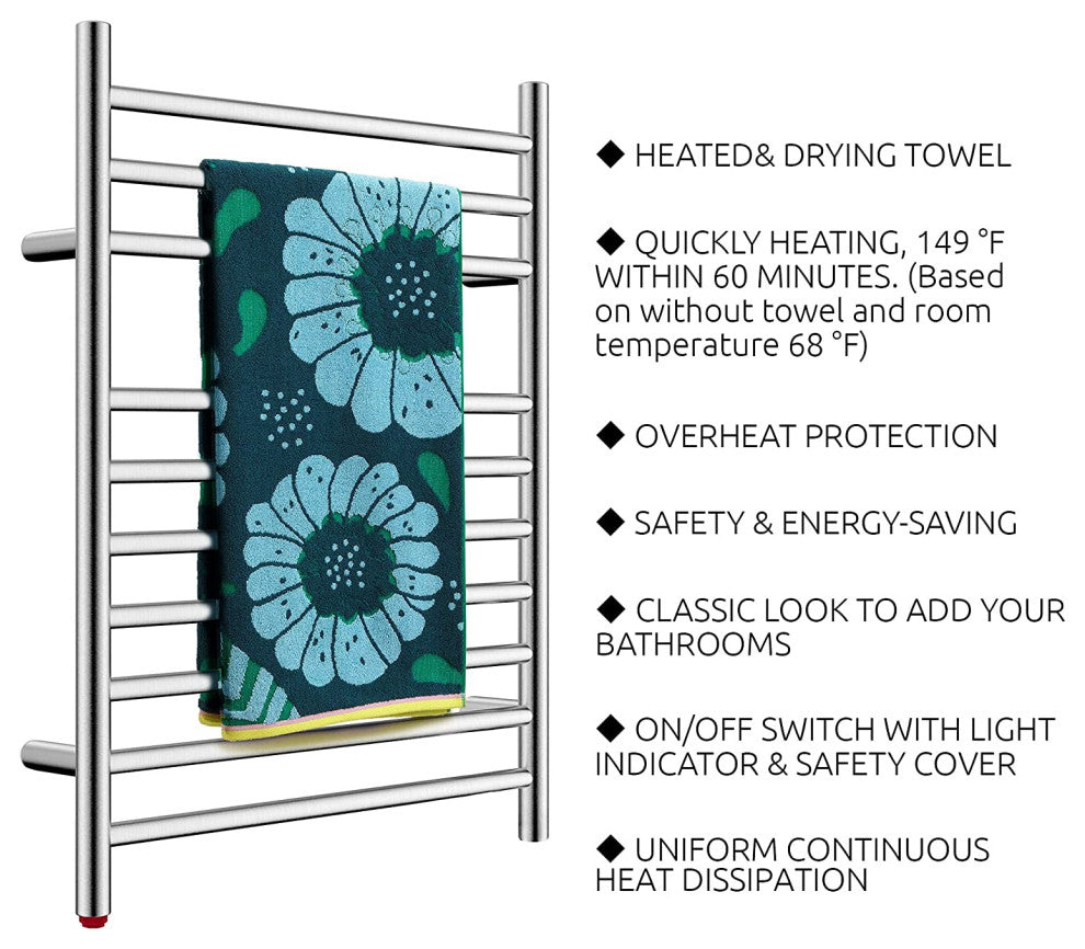 HEATGENE Towel Warmer, Compact Electric Towel Warmer for Small Bathroom, Brush