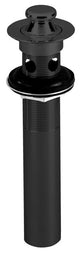 Lift and Turn Lavatory Drain With Overflow Holes, Exposed, Powder Coated Black