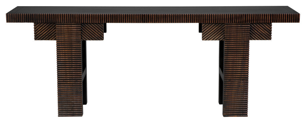 Noir Furniture Nabu Console With Light Brown Trim