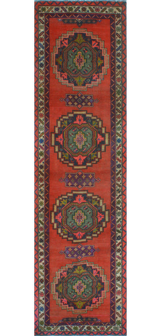 Fine Vintage Distressed Bamshad Rust/Beige Runner, 3'6x12'7