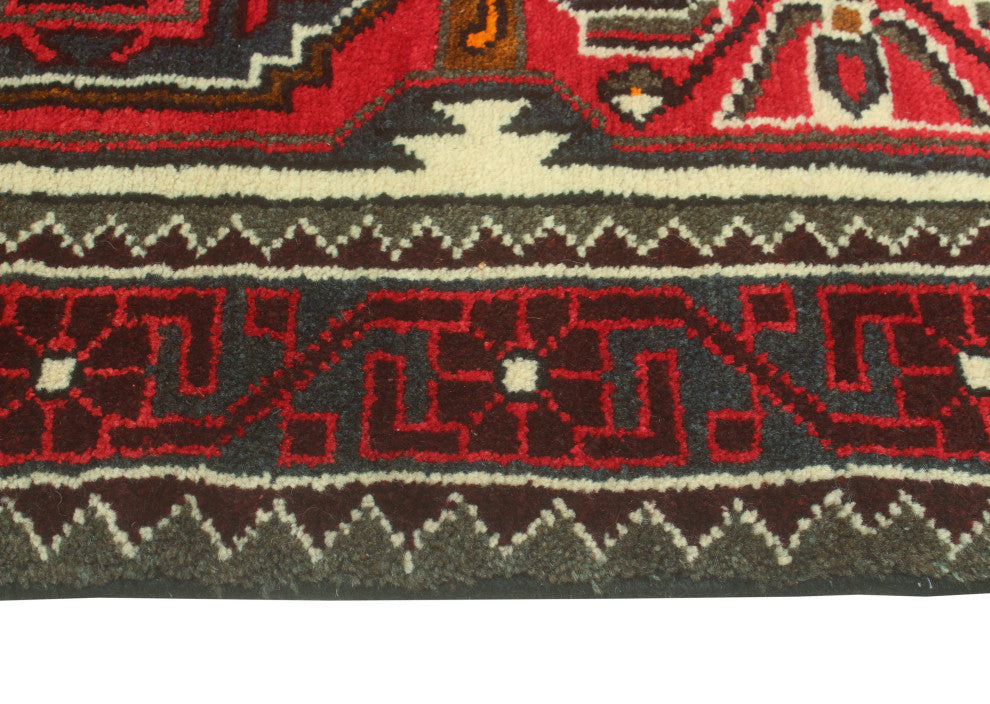 Fine Vintage Distressed Apolonio Red/Ivory Runner, 3'9 x 10'3