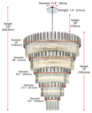 Home Living 59" Chandelier, Chrome