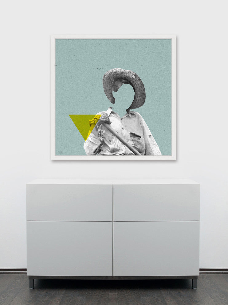 Marmont Hill, "No Face Azul II" by Bengoa Vazquez Framed Painting Print, 32x32