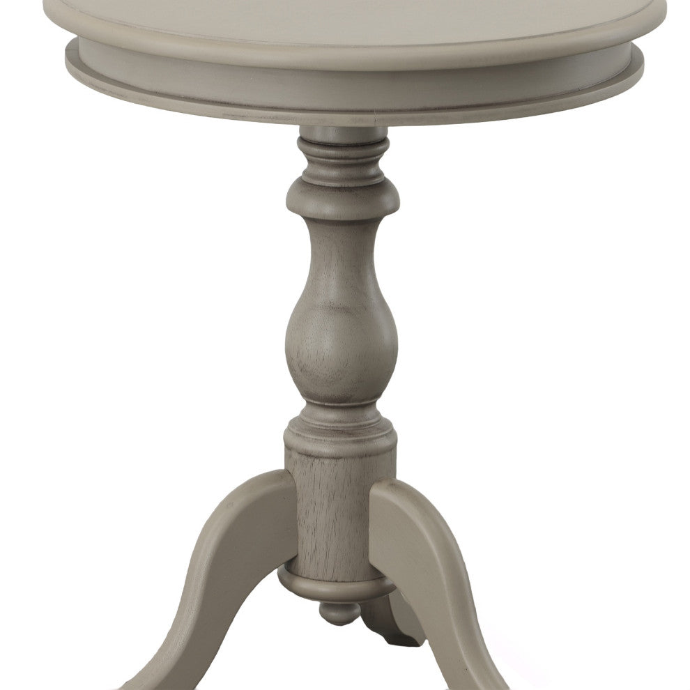 Anna Pedestal Base Accent Table, Weathered Gray